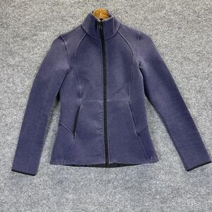 Lululemon Jacket Womens 4 Gray/Blue Fleece Full Zip High Neck Pockets